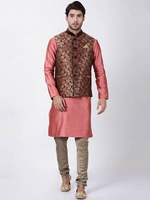 Multicolor Plain Blended Cotton Nehru Jacket 5