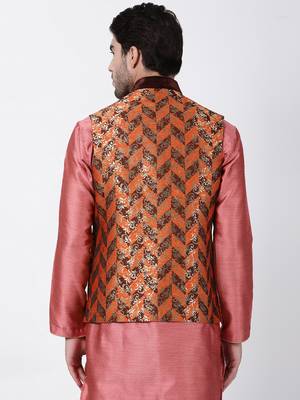 Multicolor Plain Blended Cotton Nehru Jacket 4
