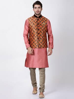 Multicolor Plain Blended Cotton Nehru Jacket 5