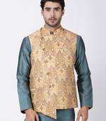 Multicolor Plain Blended Cotton Nehru Jacket