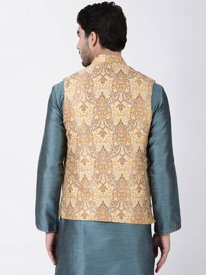 Multicolor Plain Blended Cotton Nehru Jacket 4