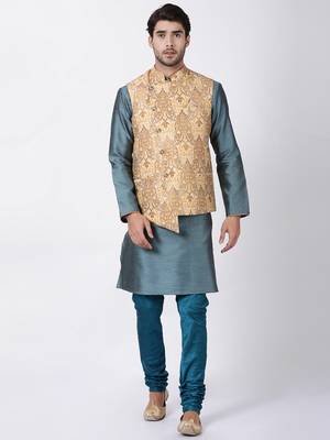 Multicolor Plain Blended Cotton Nehru Jacket 5