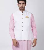 White Plain Cotton Nehru-Jacket