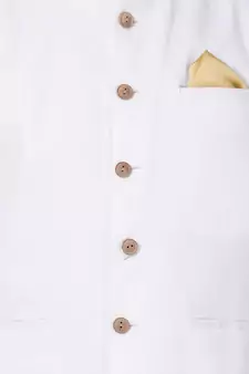 White Plain Cotton Nehru-Jacket