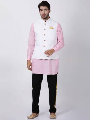 White Plain Cotton Nehru-Jacket 5