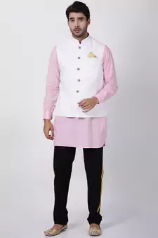 White Plain Cotton Nehru-Jacket