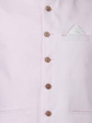 Pink Plain Cotton Nehru-Jacket 3