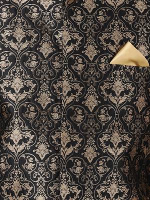Black Plain Blended Cotton Nehru-Jacket 3