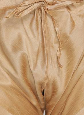 Beige Plain Blended Cotton Kurta Pajama 5