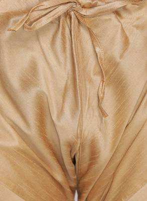 Gold Plain Blended Cotton Kurta Pajama 5