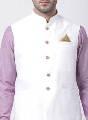 Purple Plain Cotton Dhoti-Kurta 3