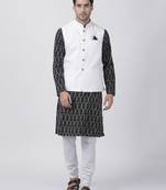 Black Plain Cotton Dhoti-Kurta
