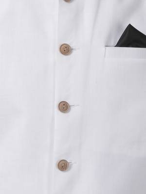 White Plain Cotton Dhoti-Kurta 3