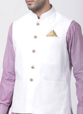 Purple Plain Cotton Dhoti-Kurta 3