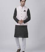 Black Plain Cotton Dhoti-Kurta