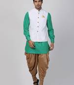 Green Plain Cotton Dhoti-Kurta