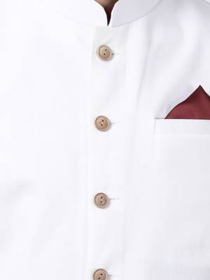 Maroon Plain Cotton Dhoti Kurta 3