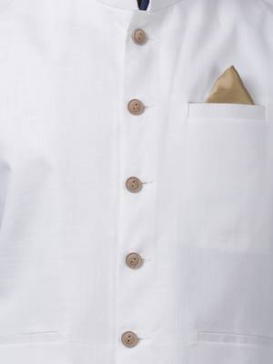 Blue Plain Cotton Dhoti-Kurta 3