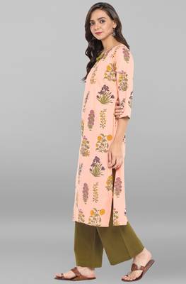 Janasya Janasya Women's Light Pink Pure Cotton Kurta With Palazzo 3