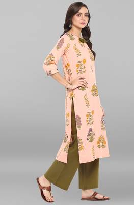 Janasya Janasya Women's Light Pink Pure Cotton Kurta With Palazzo 4