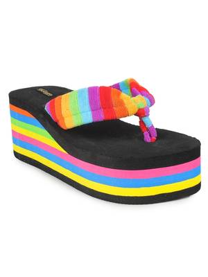 multicolor synthetic Flip Flops For Women 5