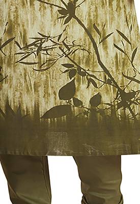 Women's Cotton Mehndi Green Printed Unstitched Salwar Suit Dress Material With Dupatta 3