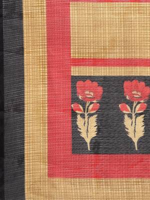 Black Printed poly silk saree with blouse 4