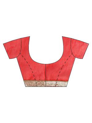 Orange embroidered chanderi saree with blouse 3