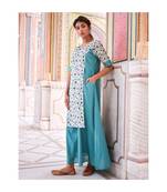 turquoise printed cotton dresses