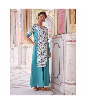turquoise printed cotton dresses 2