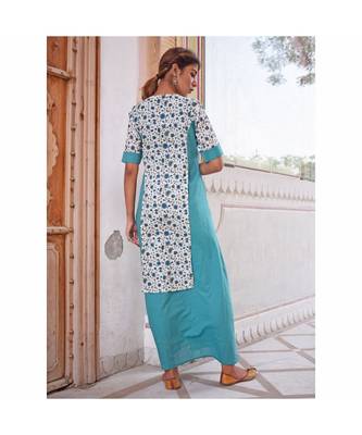 turquoise printed cotton dresses 4