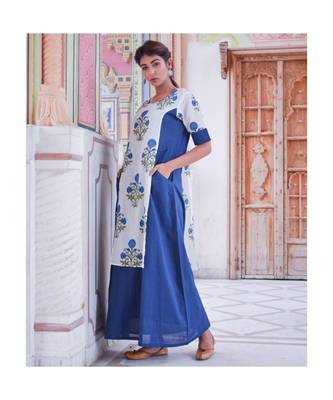 blue printed cotton dresses 1