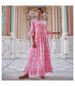 pink printed cotton dresses