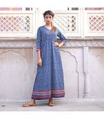 blue printed cotton dresses