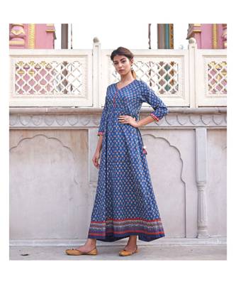 blue printed cotton dresses 2