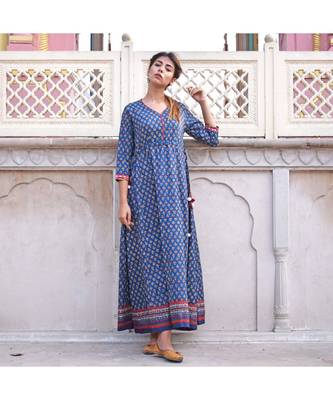 blue printed cotton dresses 4