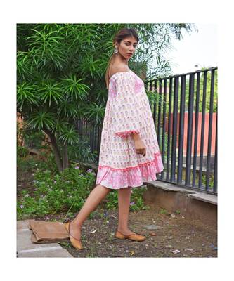 pink printed cotton dresses 4
