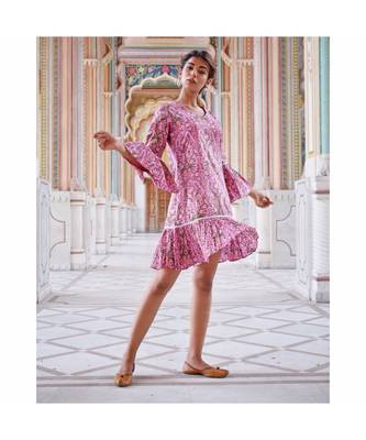 purple printed cotton dresses 2