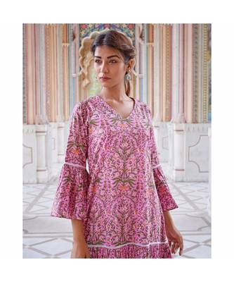 purple printed cotton dresses 4