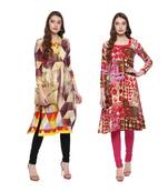 multicolour crepe combo straight kurtis