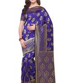Blissta Women's Woven Blue Banarasi Saree With Rich Pallu