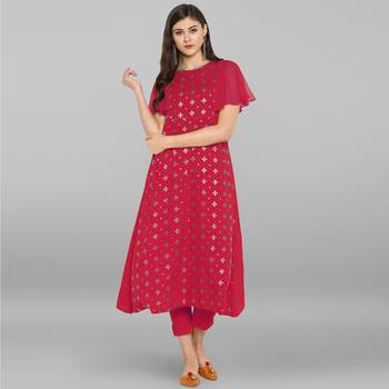 Janasya Women's Light Green Poly Crepe Kurta With Pant 2