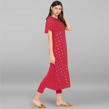 Janasya Women's Light Green Poly Crepe Kurta With Pant 4