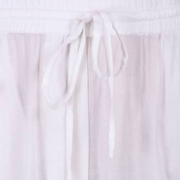 Women Cotton Moss White Solid Palazzo Pants 5