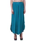 Rayon Sky Blue Flared Bottom Palazzo Pants For Women