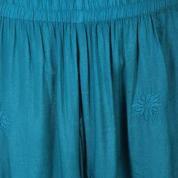 Rayon Sky Blue Harem Pants For Women 5