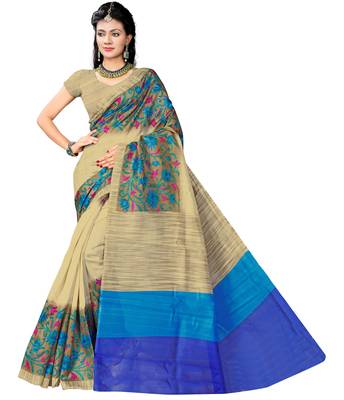 Multicolor Printed Art Silk Saree With Blouse 2