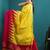 Yellow Blended Cotton Saree With Magenta Broad Temple Border