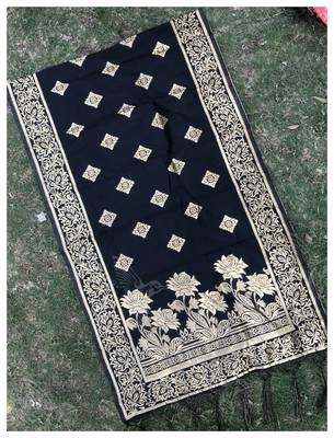 Black Woven Banarasi Dupatta 1