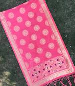 Peach Woven Banarasi Dupatta